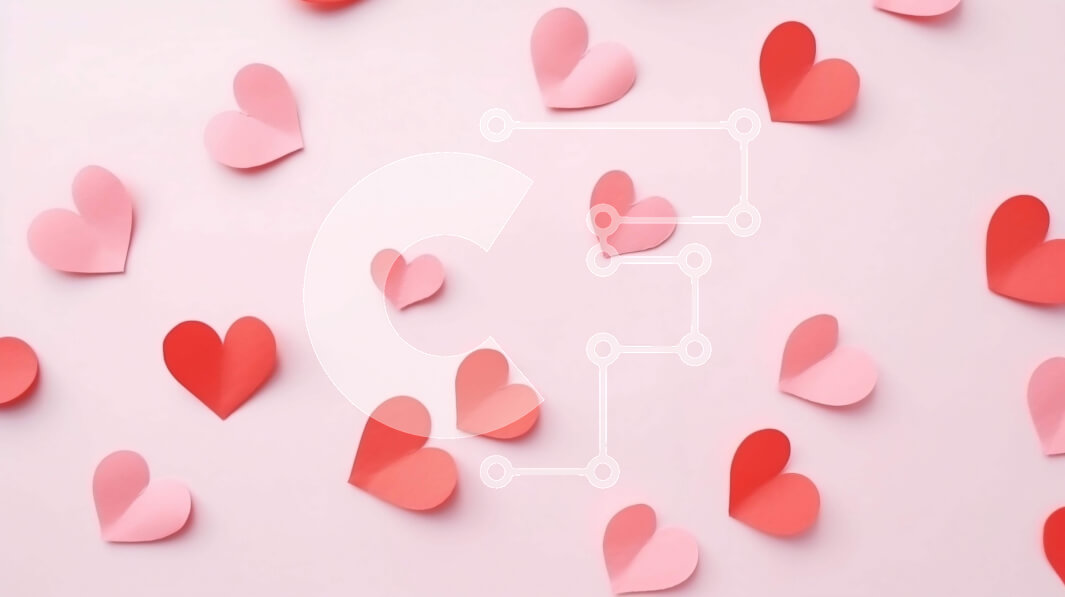 Intra Συλλεκτικό Ξύλινο Παζλ Plywood  4mm - Ροζ καρδιές φόντο για την ημέρα του Αγίου Βαλεντίνου Σε Ξύλινο Κουτί - Διαστάσεις Puzzle: 10x10 cm – 25 κομμάτια