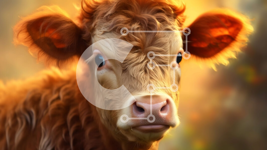 Σετ των 2 Intra Συλλεκτικό Ξύλινο Παζλ Plywood  4mm - Κοντινό πλάνο του προσώπου μιας καφέ αγελάδας Σε Ξύλινο Κουτί - Διαστάσεις: 10x10 cm – 25 κομμάτια