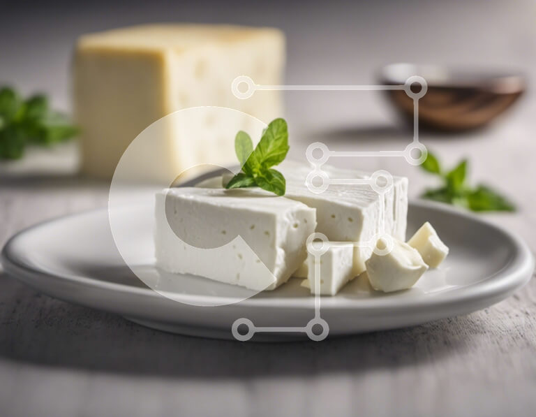 Σετ των 2 Intra Συλλεκτικό Ξύλινο Παζλ Plywood  4mm - Πιάτο τυριού με γαρνιτούρα από φύλλα μέντας Σε Ξύλινο Κουτί - Διαστάσεις: 10x10 cm – 25 κομμάτια