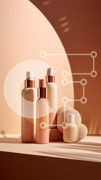 Intra Συλλεκτικό Ξύλινο Παζλ Plywood  4mm - Κομψά προϊόντα περιποίησης δέρματος σε φόντο λευκής πέτρας Σε Ξύλινο Κουτί - Διαστάσεις Puzzle: 10x10 cm – 25 κομμάτια