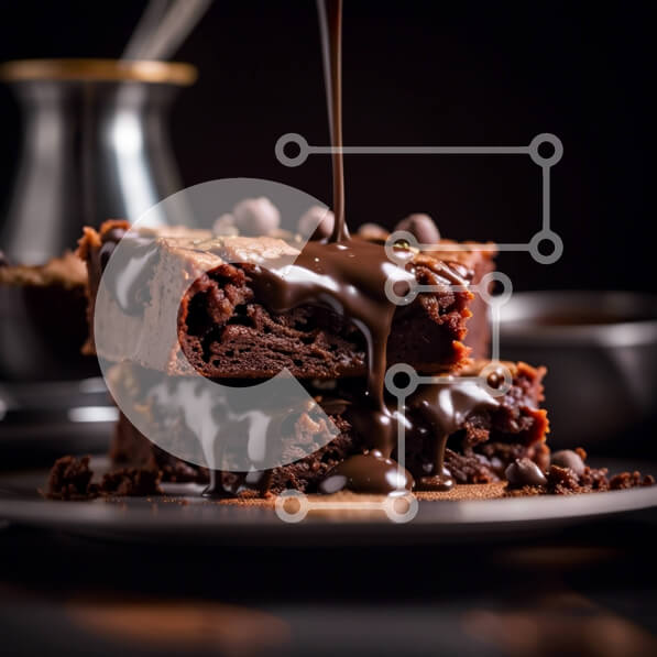 Σετ των 2 Intra Συλλεκτικό Ξύλινο Παζλ Plywood  4mm - Decadent Brownies σοκολάτας με περιχυμένη σάλτσα σοκολάτας Σε Ξύλινο Κουτί - Διαστάσεις: 10x10 cm – 25 κομμάτια