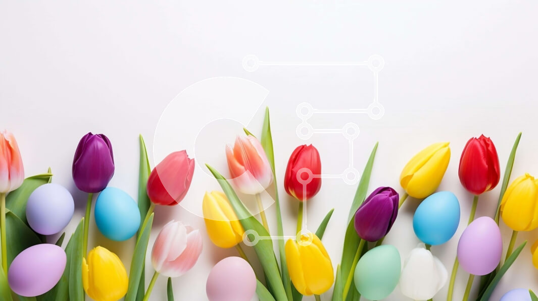 Intra Συλλεκτικό Ξύλινο Παζλ Plywood  4mm - Πασχαλινή λουλουδάτη σύνθεση με πολύχρωμα αυγά Σε Ξύλινο Κουτί - Διαστάσεις: 10x10 cm – 25 κομμάτια