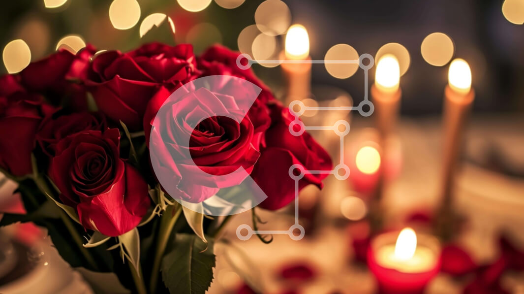 Intra Συλλεκτικό Ξύλινο Παζλ Plywood  4mm - Ρομαντικό δείπνο με κόκκινα τριαντάφυλλα και κεριά Σε Ξύλινο Κουτί - Διαστάσεις Puzzle: 10x10 cm – 25 κομμάτια