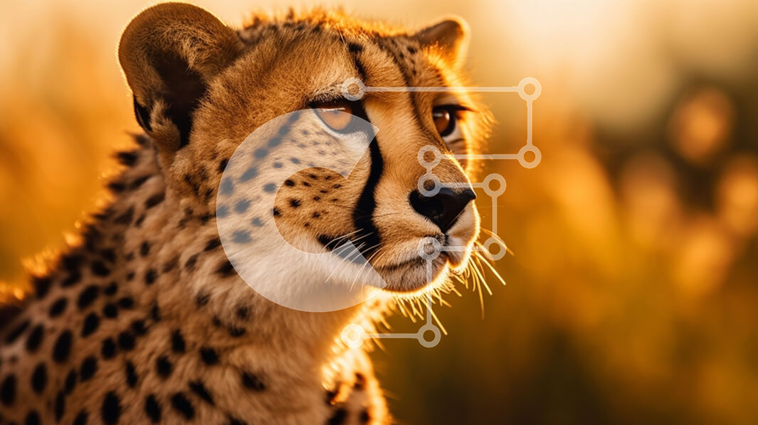 Intra Συλλεκτικό Ξύλινο Παζλ Plywood  4mm - Κοντινό πλάνο ενός τσιτάχ στο γρασίδι Σε Ξύλινο Κουτί - Διαστάσεις: 10x10 cm – 25 κομμάτια