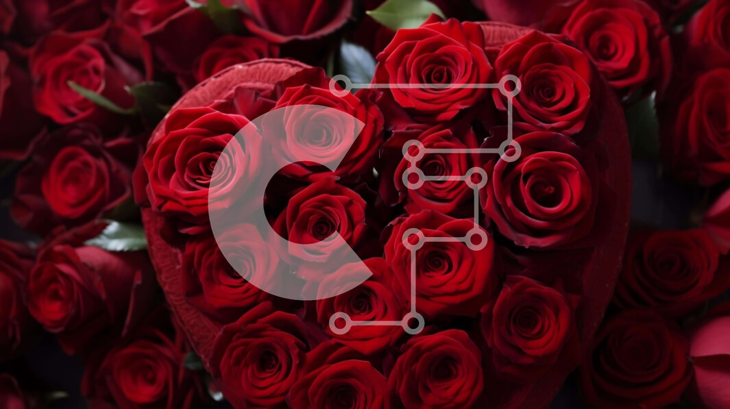 Intra Συλλεκτικό Ξύλινο Παζλ Plywood  4mm - Σύνθεση καρδιών για την ημέρα του Αγίου Βαλεντίνου με κόκκινα τριαντάφυλλα Σε Ξύλινο Κουτί - Διαστάσεις Puzzle: 10x10 cm – 25 κομμάτια