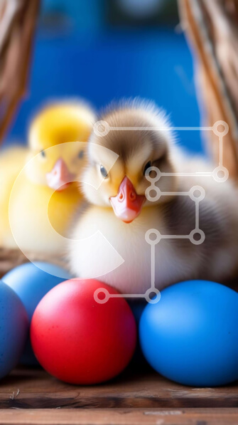 Σετ των 2 Intra Συλλεκτικό Ξύλινο Παζλ Plywood  4mm - Πάπιες και Πασχαλινά αυγά σε ένα καλάθι Σε Ξύλινο Κουτί - Διαστάσεις: 10x10 cm – 25 κομμάτια