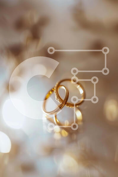 Intra Συλλεκτικό Ξύλινο Παζλ Plywood  4mm - Χρυσές βέρες με θολό φόντο Σε Ξύλινο Κουτί - Διαστάσεις Puzzle: 10x10 cm – 25 κομμάτια