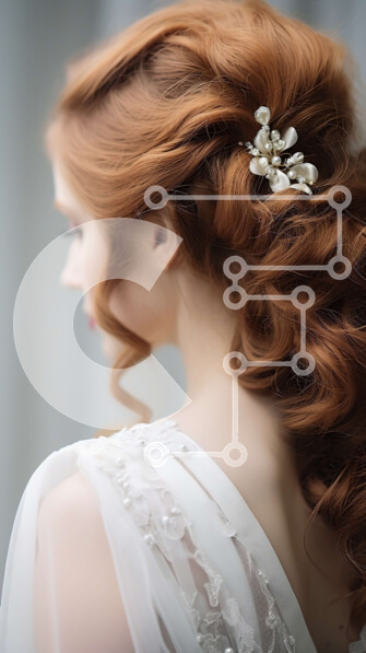 Intra Συλλεκτικό Ξύλινο Παζλ Plywood  4mm - Εκπληκτική εικόνα μιας νύφης με κόκκινα μαλλιά και λευκό νυφικό Σε Ξύλινο Κουτί - Διαστάσεις Puzzle: 10x10 cm – 25 κομμάτια