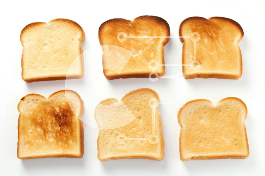 Σετ των 2 Intra Συλλεκτικό Ξύλινο Παζλ Plywood  4mm - Διαφορετικές φέτες ψωμιού για σάντουιτς και τοστ Σε Ξύλινο Κουτί - Διαστάσεις: 10x10 cm – 25 κομμάτια