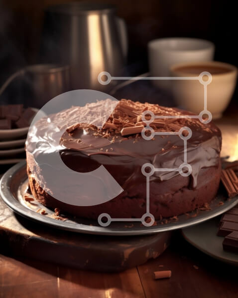 Σετ των 2 Intra Συλλεκτικό Ξύλινο Παζλ Plywood  4mm - Αφεθείτε σε ένα κέικ σοκολάτας με πάγωμα σοκολάτας Σε Ξύλινο Κουτί - Διαστάσεις: 10x10 cm – 25 κομμάτια