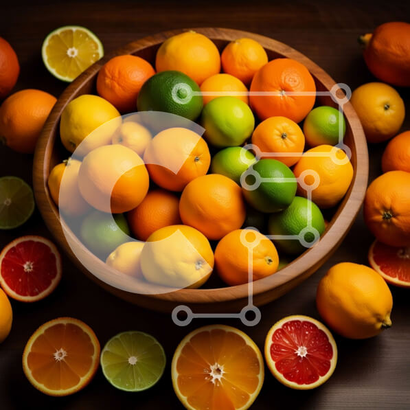 Σετ των 2 Intra Συλλεκτικό Ξύλινο Παζλ Plywood  4mm - Ζωντανό μπολ με πορτοκάλια και λάιμ σε ένα ρουστίκ ξύλινο τραπέζι Σε Ξύλινο Κουτί - Διαστάσεις: 10x10 cm – 25 κομμάτια