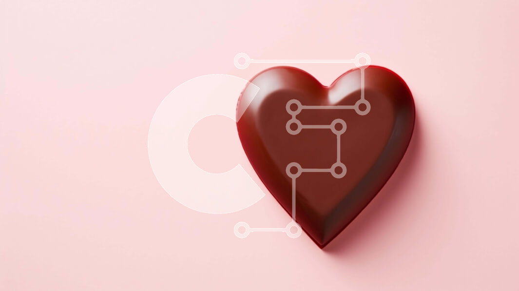 Σετ των 2 Intra Συλλεκτικό Ξύλινο Παζλ Plywood  4mm - Σοκολάτα σε σχήμα καρδιάς σε ροζ φόντο Σε Ξύλινο Κουτί - Διαστάσεις: 10x10 cm – 25 κομμάτια