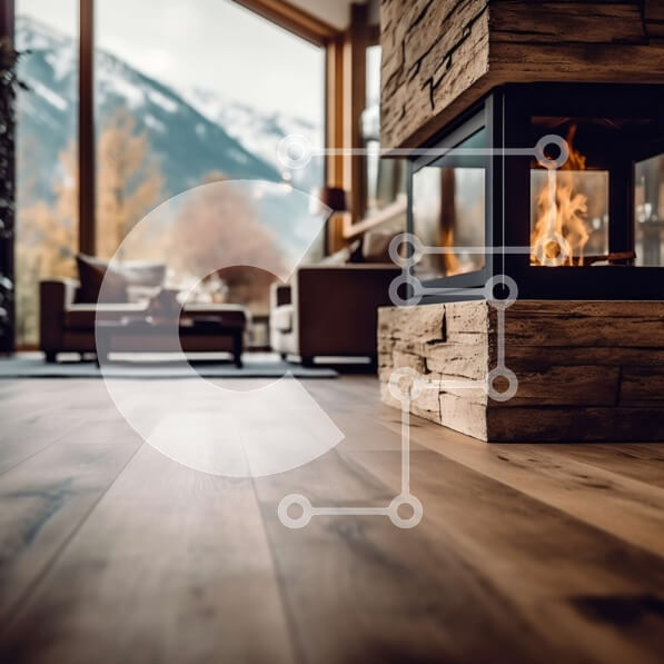 Intra Συλλεκτικό Ξύλινο Παζλ Plywood  4mm - Ζεστό και φιλόξενο σαλόνι με πέτρινο τζάκι και μεγάλα παράθυρα Σε Ξύλινο Κουτί - Διαστάσεις Puzzle: 10x10 cm – 25 κομμάτια