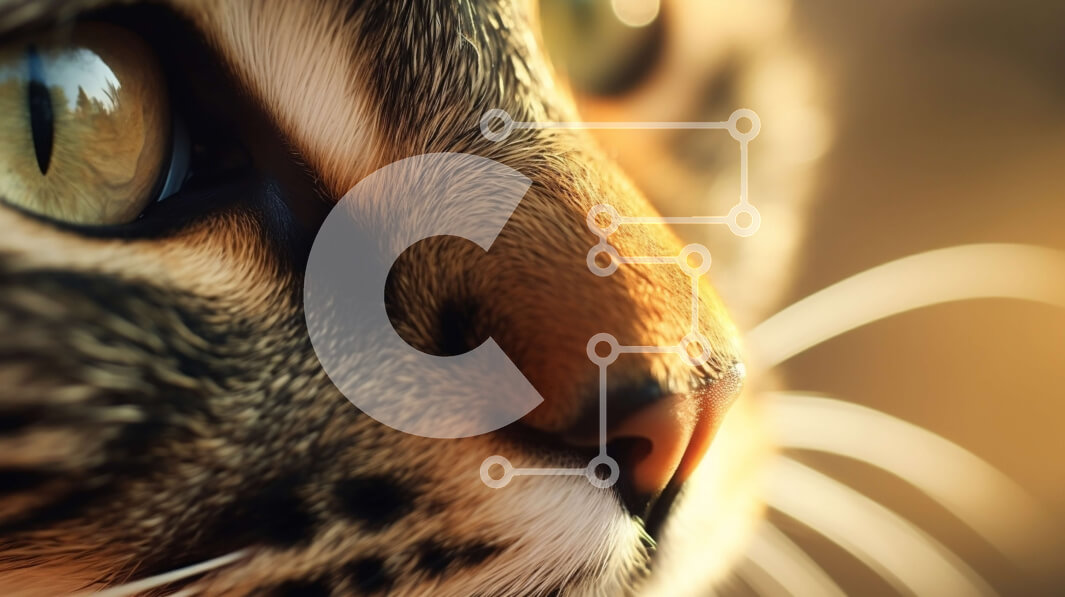 Intra Συλλεκτικό Ξύλινο Παζλ Plywood  4mm - Κοντινό πλάνο του προσώπου μιας ριγέ γάτας Σε Ξύλινο Κουτί - Διαστάσεις: 10x10 cm – 25 κομμάτια