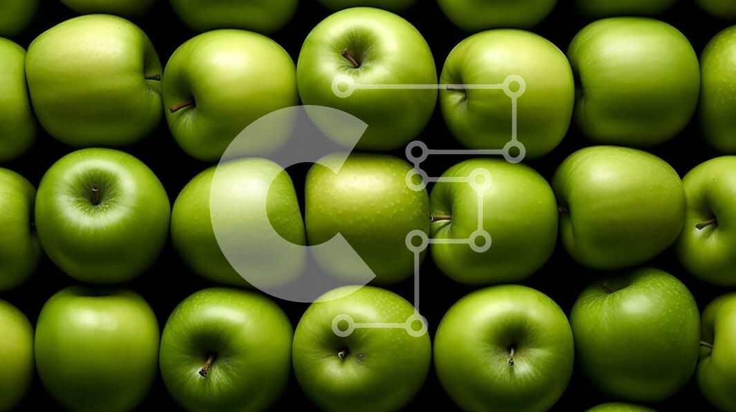 Σετ των 2 Intra Συλλεκτικό Ξύλινο Παζλ Plywood  4mm - Φρέσκα και υγιή πράσινα μήλα σε έναν κύκλο Σε Ξύλινο Κουτί - Διαστάσεις: 10x10 cm – 25 κομμάτια