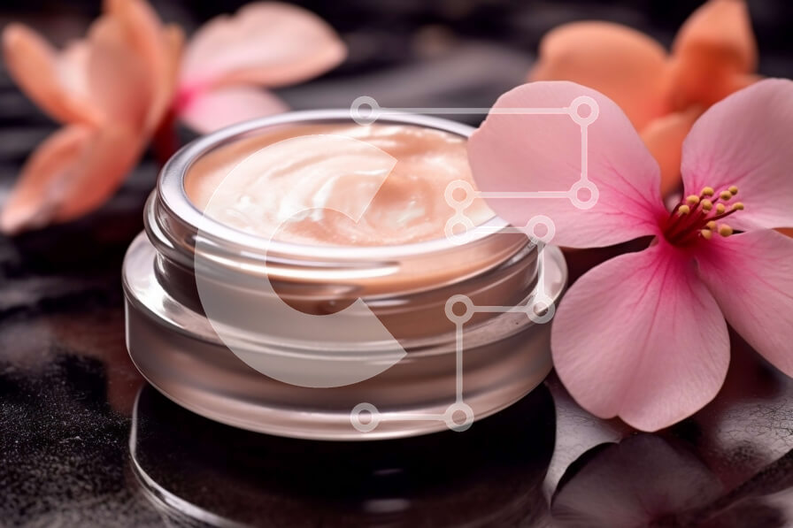 Intra Συλλεκτικό Ξύλινο Παζλ Plywood  4mm - Γυάλινο βάζο με λευκή κρέμα με ροζ λουλούδι σε μαύρο φόντο Σε Ξύλινο Κουτί - Διαστάσεις Puzzle: 10x10 cm – 25 κομμάτια