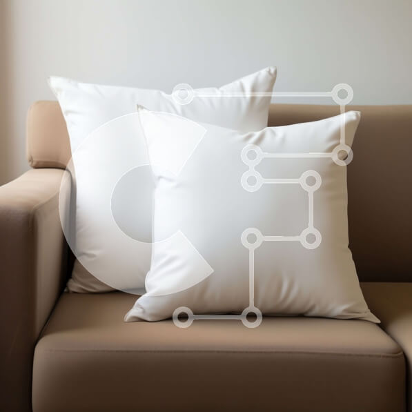 Intra Συλλεκτικό Ξύλινο Παζλ Plywood  4mm - Λευκά μαξιλάρια σε μπεζ καναπέ Σε Ξύλινο Κουτί - Διαστάσεις Puzzle: 10x10 cm – 25 κομμάτια