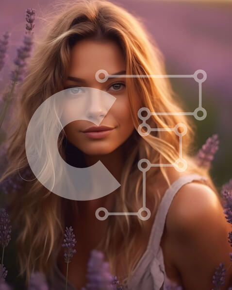 Intra Συλλεκτικό Ξύλινο Παζλ Plywood  4mm - Εκπληκτική εικόνα γυναίκας με λευκό φόρεμα στο χωράφι λεβάντας στο ηλιοβασίλεμα Σε Ξύλινο Κουτί - Διαστάσεις: 10x10 cm – 25 κομμάτια