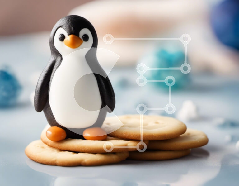 Intra Συλλεκτικό Ξύλινο Παζλ Plywood  4mm - Παιχνίδι πιγκουίνος που κάθεται στη στοίβα από μπισκότα Σε Ξύλινο Κουτί - Διαστάσεις: 10x10 cm – 25 κομμάτια