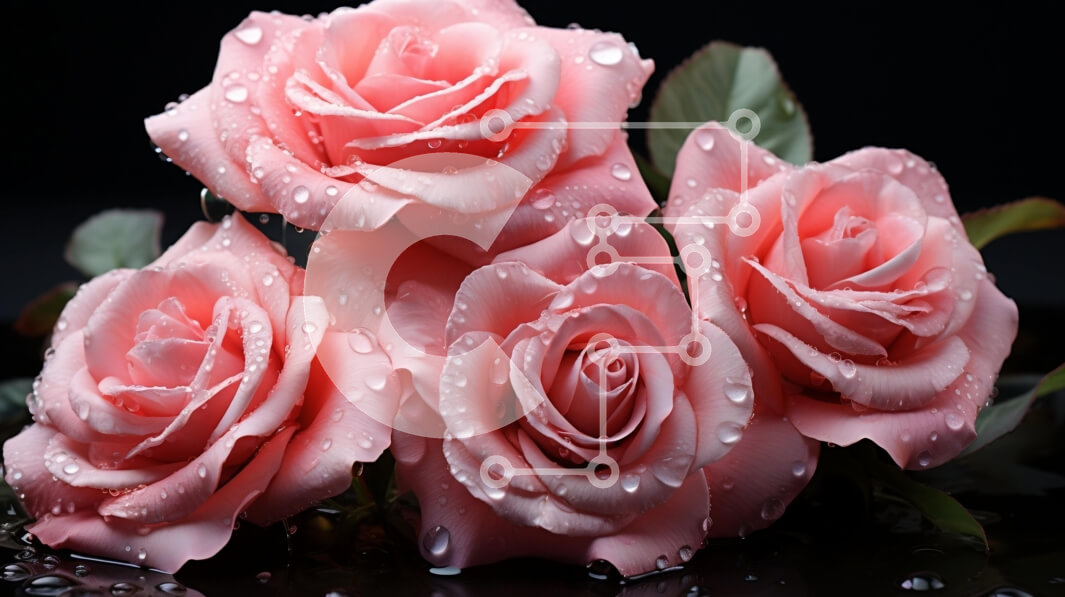 Intra Συλλεκτικό Ξύλινο Παζλ Plywood  4mm - Όμορφη εικόνα με ροζ τριαντάφυλλα με σταγονίδια νερού σε ένα βάζο Σε Ξύλινο Κουτί - Διαστάσεις: 10x10 cm – 25 κομμάτια