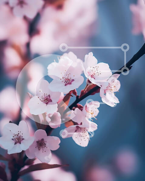 Intra Συλλεκτικό Ξύλινο Παζλ Plywood  4mm - Ανθισμένο κλαδί κερασιάς την άνοιξη Σε Ξύλινο Κουτί - Διαστάσεις: 10x10 cm – 25 κομμάτια