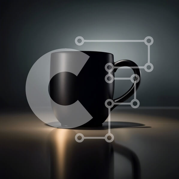 Intra Συλλεκτικό Ξύλινο Παζλ Plywood  4mm - Κομψή μαύρη κούπα καφέ στο τραπέζι με αντανάκλαση Σε Ξύλινο Κουτί - Διαστάσεις: 10x10 cm – 25 κομμάτια