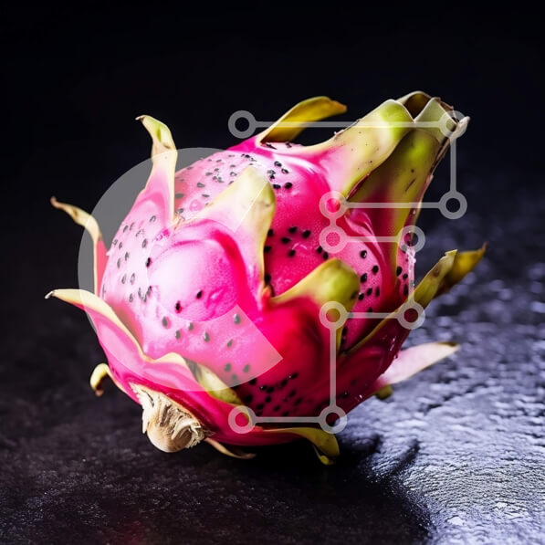 Σετ των 2 Intra Συλλεκτικό Ξύλινο Παζλ Plywood  4mm - Όμορφη εικόνα ενός ώριμου φρούτου δράκου σε μαύρη επιφάνεια Σε Ξύλινο Κουτί - Διαστάσεις: 10x10 cm – 25 κομμάτια