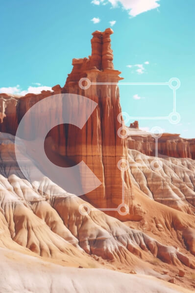 Intra Συλλεκτικό Ξύλινο Παζλ Plywood  4mm - Όμορφη εικόνα ενός κόκκινου και πορτοκαλί σχηματισμού βράχου στην έρημο Σε Ξύλινο Κουτί - Διαστάσεις Puzzle: 10x10 cm – 25 κομμάτια