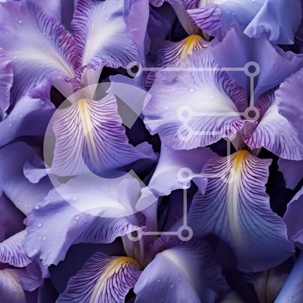 Intra Συλλεκτικό Ξύλινο Παζλ Plywood  4mm - Όμορφη κινηματογράφηση σε πρώτο πλάνο από μωβ λουλούδια ίριδας με σταγόνες βροχής Σε Ξύλινο Κουτί - Διαστάσεις: 10x10 cm – 25 κομμάτια