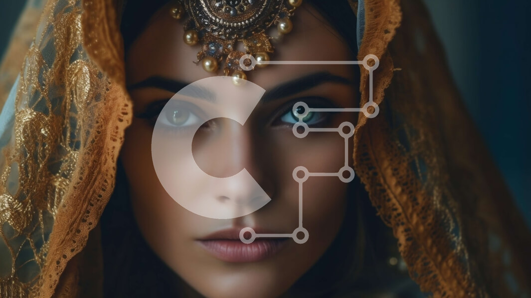 Intra Συλλεκτικό Ξύλινο Παζλ Plywood  4mm - Όμορφη γυναίκα που φορά χρυσό πέπλο και κοσμήματα Σε Ξύλινο Κουτί - Διαστάσεις Puzzle: 10x10 cm – 25 κομμάτια