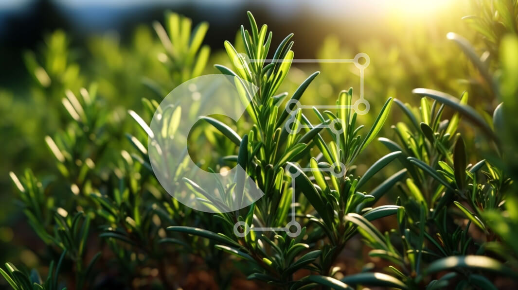 Intra Συλλεκτικό Ξύλινο Παζλ Plywood  4mm - Κοντινό πλάνο φυτών δεντρολίβανου σε ένα χωράφι Σε Ξύλινο Κουτί - Διαστάσεις: 10x10 cm – 25 κομμάτια