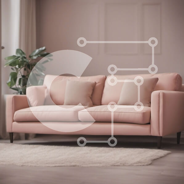 Intra Συλλεκτικό Ξύλινο Παζλ Plywood  4mm - Ροζ καναπές σε ένα ζεστό δωμάτιο με μπεζ χαλί και λευκούς τοίχους Σε Ξύλινο Κουτί - Διαστάσεις Puzzle: 10x10 cm – 25 κομμάτια