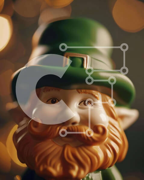 Intra Συλλεκτικό Ξύλινο Παζλ Plywood  4mm - Παιχνίδι ειδώλιο του Αγίου Πατρικίου με ιρλανδική γενειάδα και πράσινο καπέλο Σε Ξύλινο Κουτί - Διαστάσεις: 10x10 cm – 25 κομμάτια