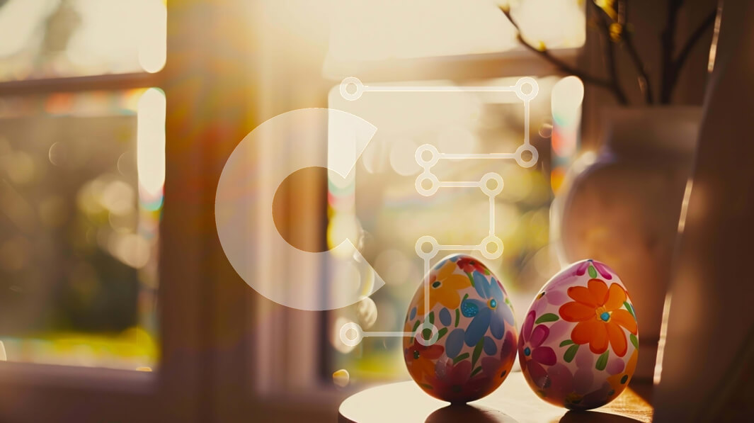 Intra Συλλεκτικό Ξύλινο Παζλ Plywood  4mm - Πολύχρωμα Πασχαλινά αυγά στο τραπέζι Σε Ξύλινο Κουτί - Διαστάσεις: 10x10 cm – 25 κομμάτια