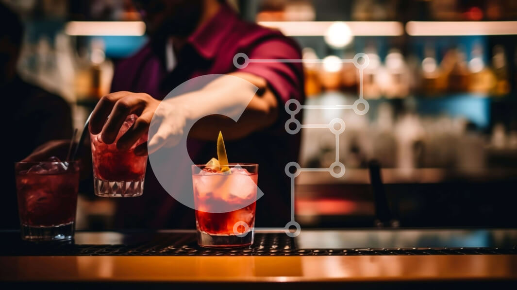 Σετ των 2 Intra Συλλεκτικό Ξύλινο Παζλ Plywood  4mm - Μπάρμαν που ετοιμάζει ποτά στο μπαρ Σε Ξύλινο Κουτί - Διαστάσεις: 10x10 cm – 25 κομμάτια