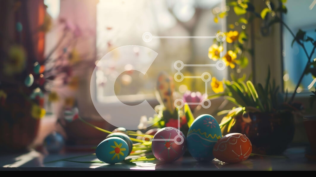 Intra Συλλεκτικό Ξύλινο Παζλ Plywood  4mm - Πασχαλινά αυγά στολισμένα για την ανοιξιάτικη γιορτή Σε Ξύλινο Κουτί - Διαστάσεις: 10x10 cm – 25 κομμάτια