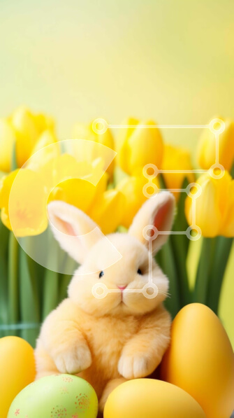 Intra Συλλεκτικό Ξύλινο Παζλ Plywood  4mm - Πασχαλινό λαγουδάκι και αυγά με λουλούδια Σε Ξύλινο Κουτί - Διαστάσεις: 10x10 cm – 25 κομμάτια