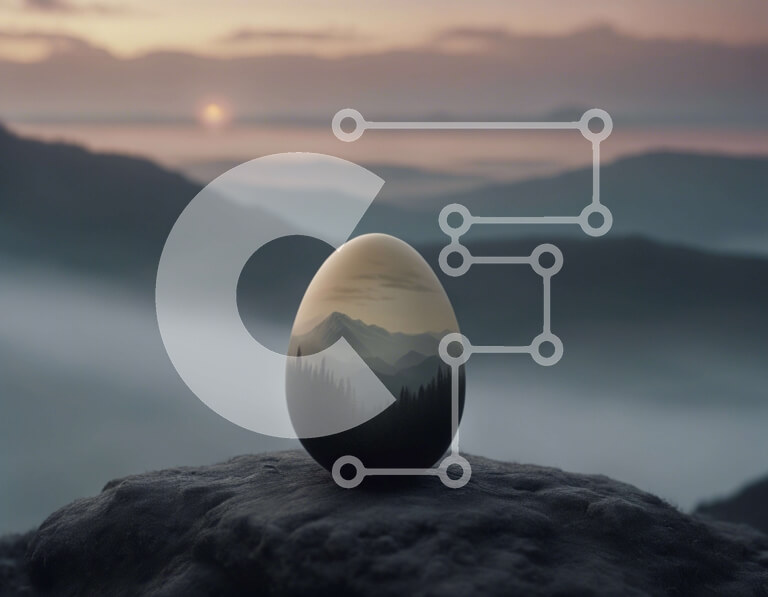 Intra Συλλεκτικό Ξύλινο Παζλ Plywood  4mm - Αυγό σε βράχο με φόντο βουνό Σε Ξύλινο Κουτί - Διαστάσεις: 10x10 cm – 25 κομμάτια