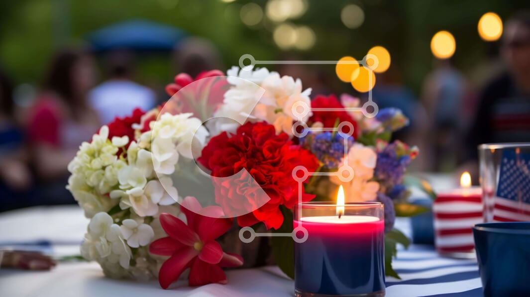 Intra Συλλεκτικό Ξύλινο Παζλ Plywood  4mm - Πατριωτικά στολίδια τραπεζιού με αμερικανική σημαία Σε Ξύλινο Κουτί - Διαστάσεις: 10x10 cm – 25 κομμάτια