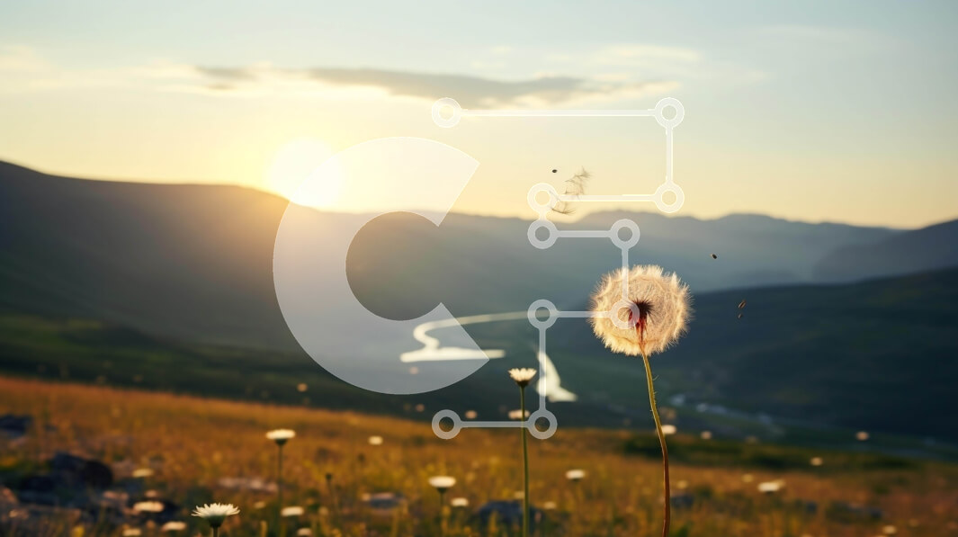 Intra Συλλεκτικό Ξύλινο Παζλ Plywood  4mm - Ηλιοβασίλεμα με πικραλίδα στο ανοιχτό γρασίδι Σε Ξύλινο Κουτί - Διαστάσεις: 10x10 cm – 25 κομμάτια