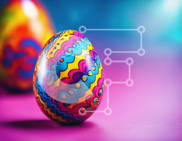 Intra Συλλεκτικό Ξύλινο Παζλ Plywood  4mm - Πολύχρωμα Πασχαλινά αυγά σε μωβ φόντο Σε Ξύλινο Κουτί - Διαστάσεις: 10x10 cm – 25 κομμάτια