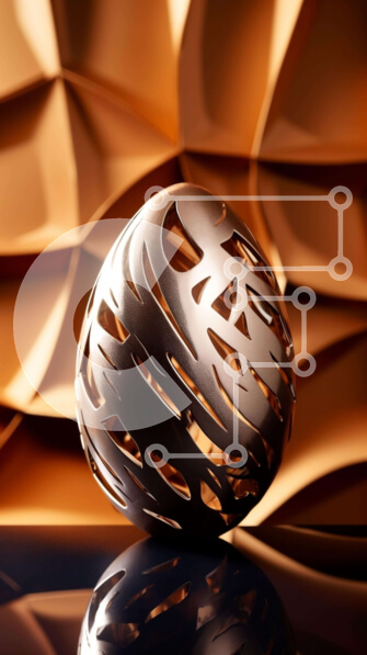 Intra Συλλεκτικό Ξύλινο Παζλ Plywood  4mm - Αφηρημένη μεταλλική σφαίρα Σε Ξύλινο Κουτί - Διαστάσεις Puzzle: 10x10 cm – 25 κομμάτια