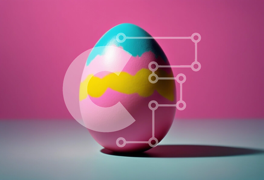 Intra Συλλεκτικό Ξύλινο Παζλ Plywood  4mm - Πολύχρωμο Πασχαλινό αυγό σε πορτοκαλί φόντο Σε Ξύλινο Κουτί - Διαστάσεις: 10x10 cm – 25 κομμάτια