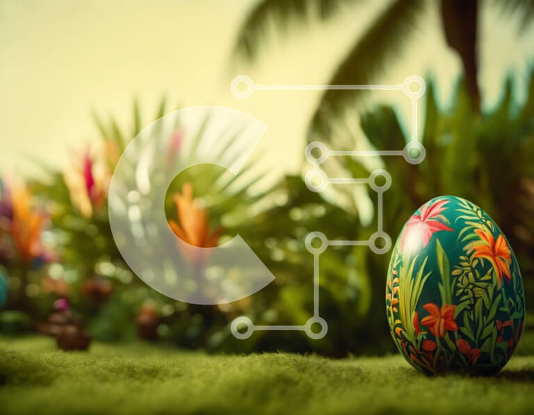 Intra Συλλεκτικό Ξύλινο Παζλ Plywood  4mm - Πολύχρωμο Πασχαλινό αυγό σε σκηνικό κήπου Σε Ξύλινο Κουτί - Διαστάσεις: 10x10 cm – 25 κομμάτια