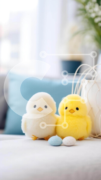 Intra Συλλεκτικό Ξύλινο Παζλ Plywood  4mm - Πασχαλινή διακόσμηση με γεμιστά κοτόπουλα και πασχαλινά αυγά Σε Ξύλινο Κουτί - Διαστάσεις: 10x10 cm – 25 κομμάτια