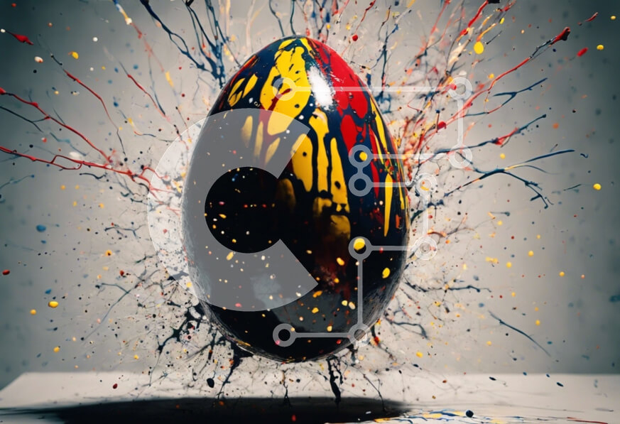 Intra Συλλεκτικό Ξύλινο Παζλ Plywood  4mm - Πολύχρωμο ζωγραφισμένο Πασχαλινό αυγό Σε Ξύλινο Κουτί - Διαστάσεις: 10x10 cm – 25 κομμάτια