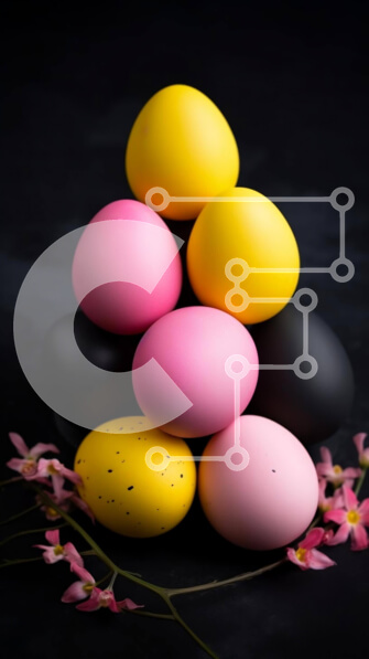 Intra Συλλεκτικό Ξύλινο Παζλ Plywood  4mm - Πολύχρωμα Πασχαλινά αυγά και λουλούδια για τις ανοιξιάτικες γιορτές Σε Ξύλινο Κουτί - Διαστάσεις Puzzle: 10x10 cm – 25 κομμάτια