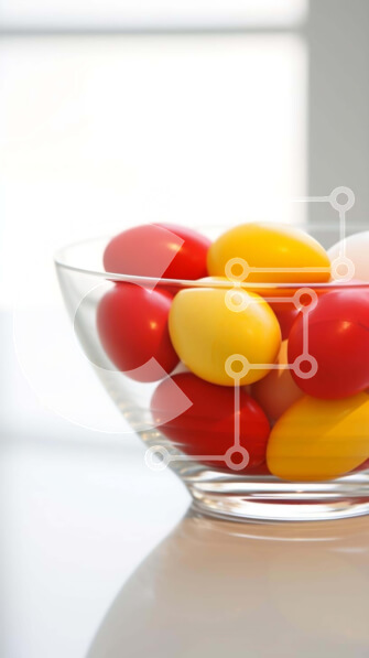 Intra Συλλεκτικό Ξύλινο Παζλ Plywood  4mm - Ποικιλία από ζαχαρωτά σε διάφανο γυάλινο μπολ Σε Ξύλινο Κουτί - Διαστάσεις Puzzle: 10x10 cm – 25 κομμάτια