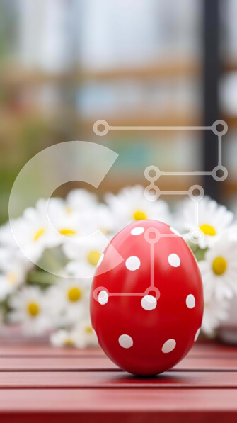 Σετ των 2 Intra Συλλεκτικό Ξύλινο Παζλ Plywood  4mm - Άνετη σκηνή με κόκκινη πουά και λευκές μαργαρίτες Σε Ξύλινο Κουτί - Διαστάσεις: 10x10 cm – 25 κομμάτια