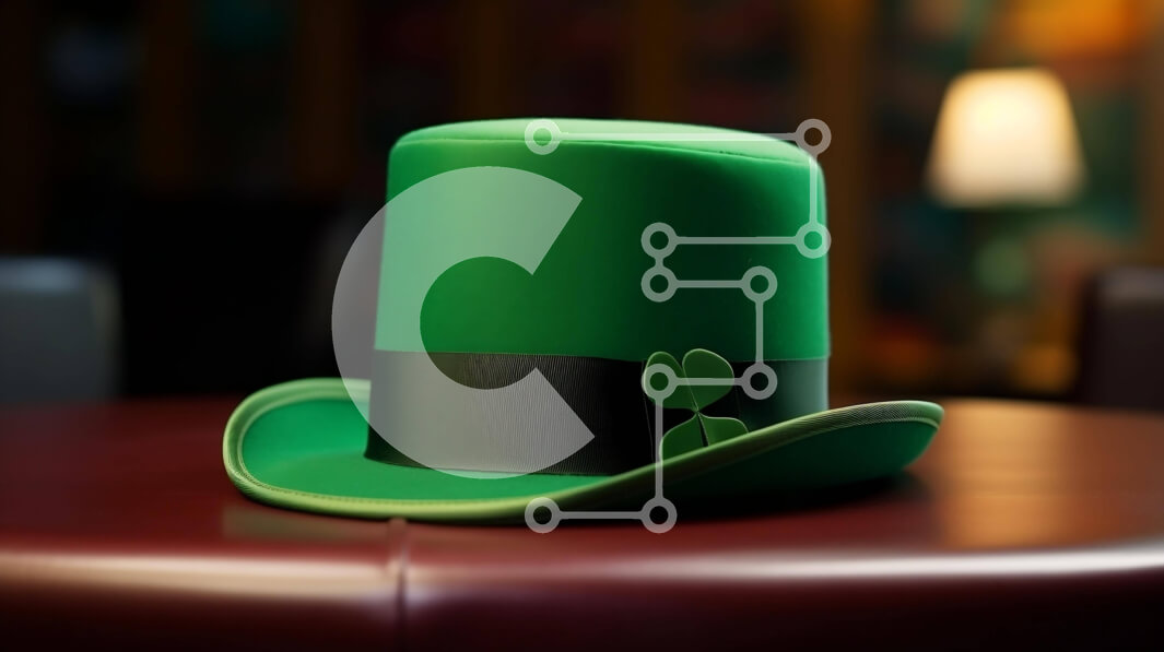 Intra Συλλεκτικό Ξύλινο Παζλ Plywood  4mm - Πράσινο καπέλο του Αγίου Πατρικίου σε ξύλινο τραπέζι Σε Ξύλινο Κουτί - Διαστάσεις: 10x10 cm – 25 κομμάτια